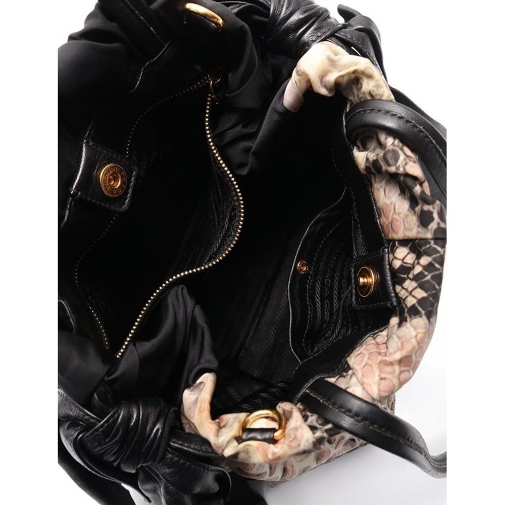 Prada Nylon Bag Beige Black Python - image 5